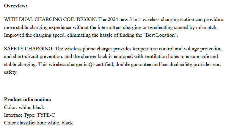 3 in 1 Wireless Charging Station