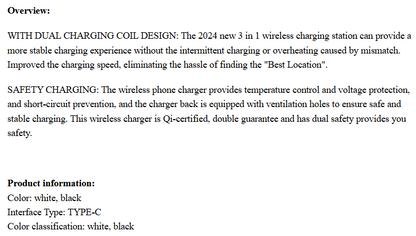 3 in 1 Wireless Charging Station